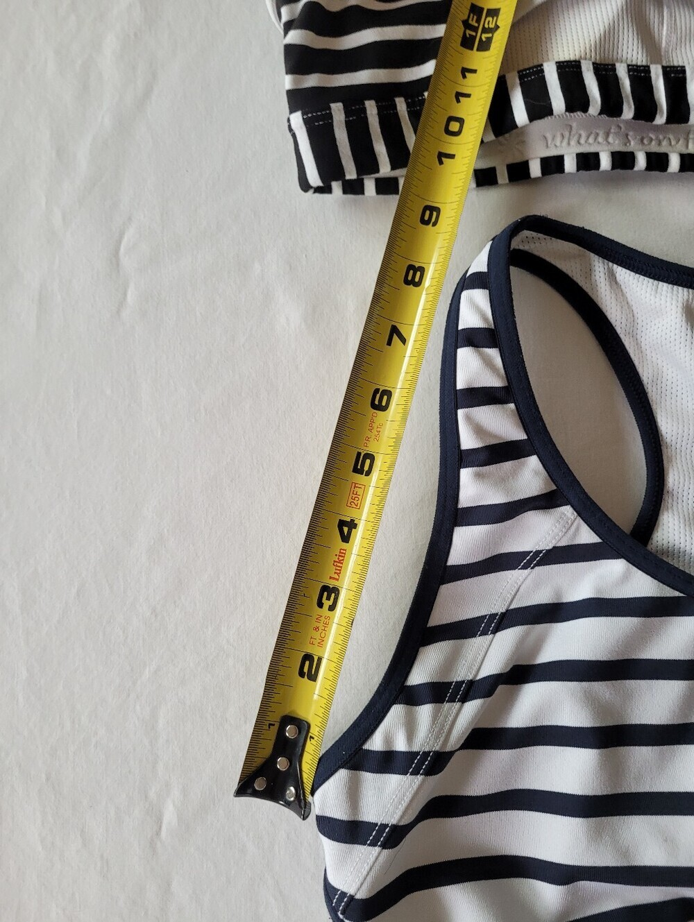 Athleta Black & White Striped Racerback Sports Bras - Twin Pack Size Ml - Picture 10 of 10
